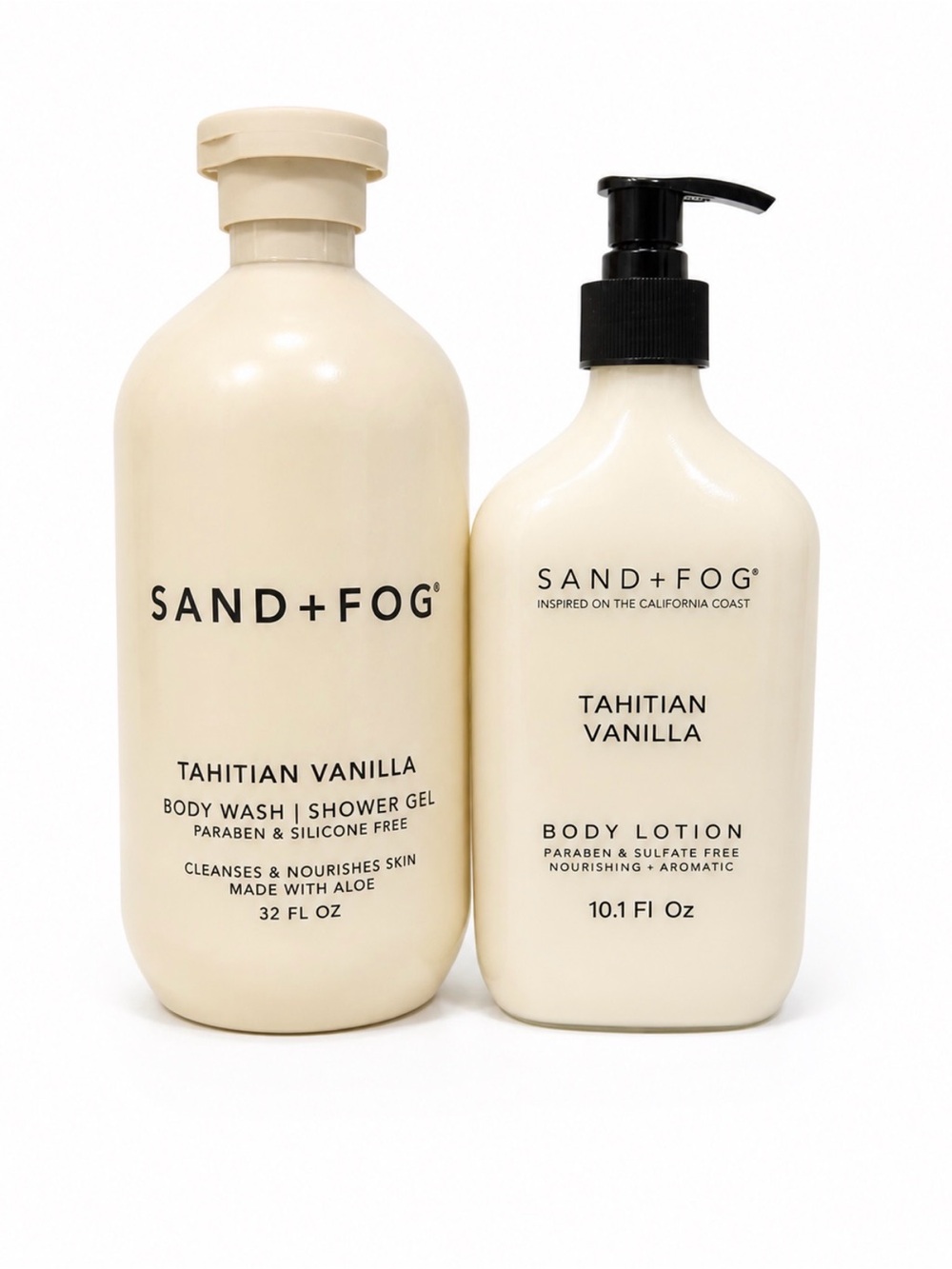SAND+FOG Tahitian Vanilla Body Wash & Lotion Set - Cream